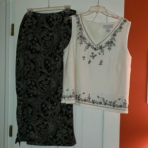 2 pcs summer top & long skirt.  Size 1X/XL